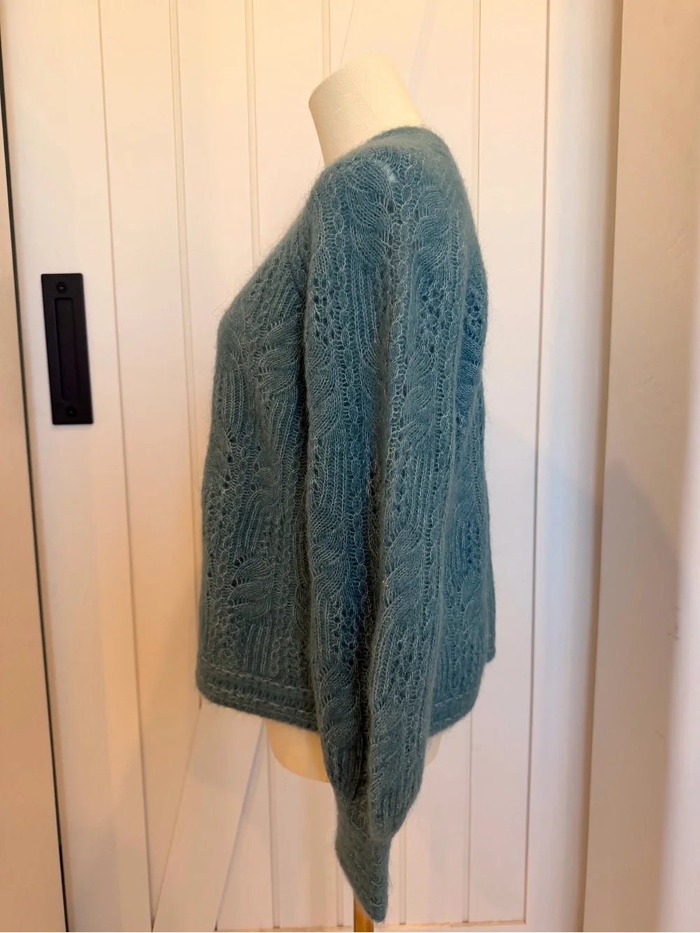 Le Maille Sézane Alma cardigan in a peacock blue mohair and wool blend size S - Picture 5 of 8